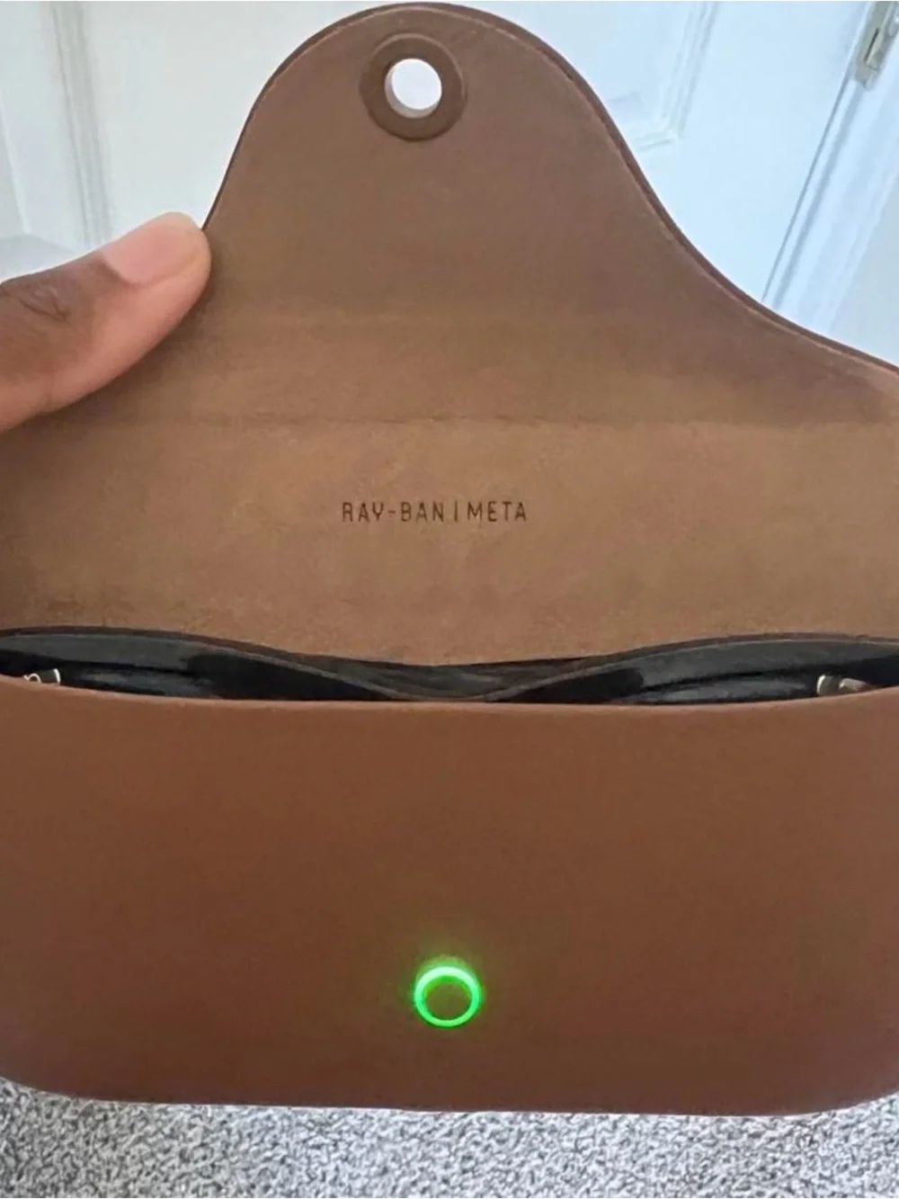 Ray-Ban Brown Leather-Look Sunglasses Case